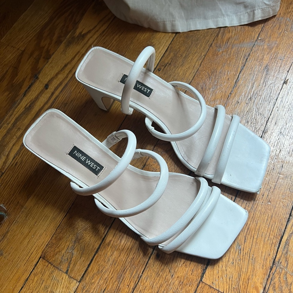 Strappy white sandals vintage style